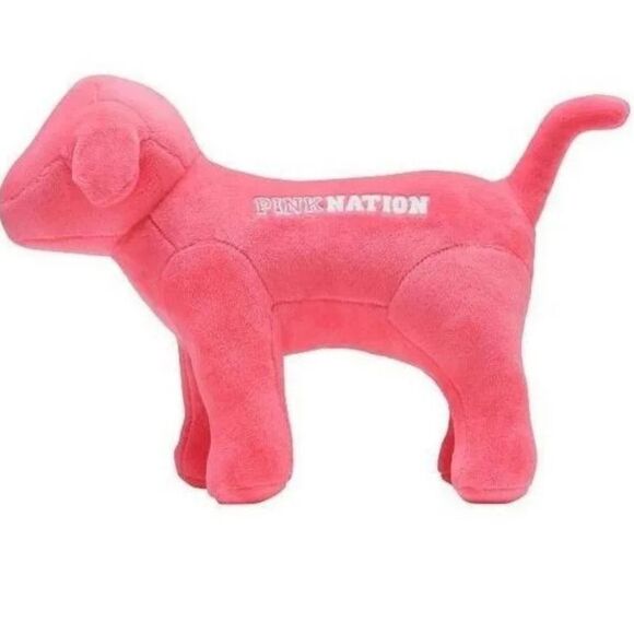 VICTORIA SECRET PINK Plush Stuffed Animals Gold Hope Dog and Pink Nation Dog - Picture 3 of 14